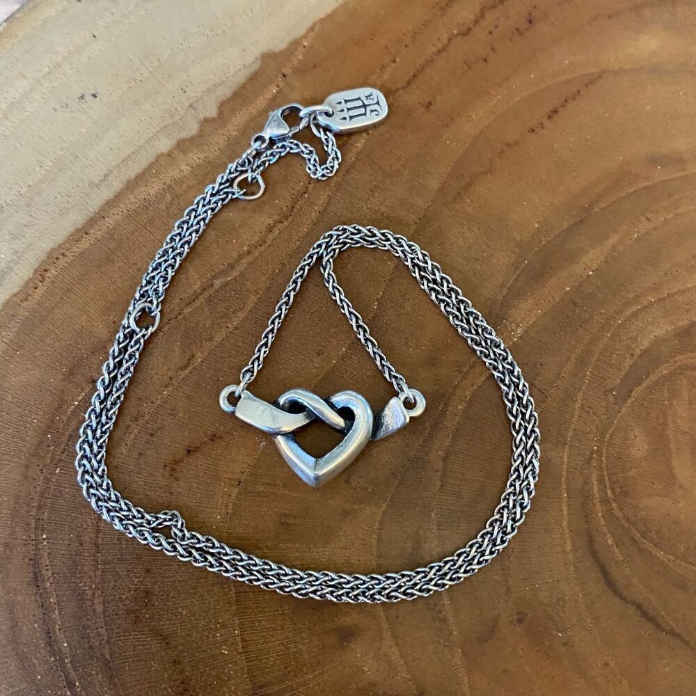 RETIRED James Avery Heart Knot Necklace, Sterling Silver